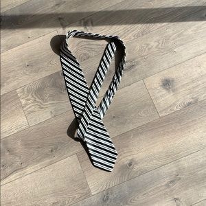 Pronto Uomo black white silver stripe tie